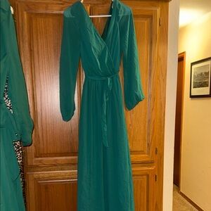 Chic Green Long Sleeve Dress